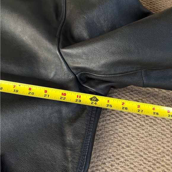 Vintage GAP Black Leather Moto Jacket Y2K 2000s Heavy 112978 Men’s Size M EUC - Picture 9 of 9